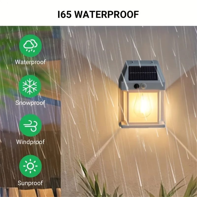 New Solar Tungsten Filament Lamp Outdoor Waterproof Intelligent Induction Wall Lamp Courtyard Garden Villa Lighting Night Light