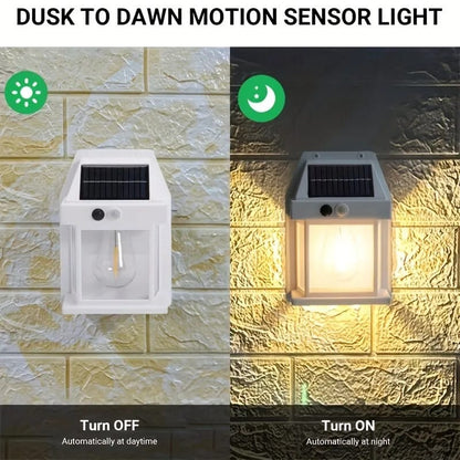 New Solar Tungsten Filament Lamp Outdoor Waterproof Intelligent Induction Wall Lamp Courtyard Garden Villa Lighting Night Light
