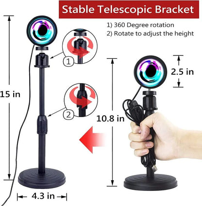 Sunset Lamp (WITH REMOTE) 16 Colors LED Changing 3-in-1